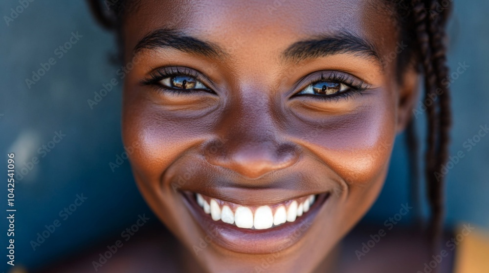 Close-up Portrait of a Smiling Black Woman with Braided Hair Close-up Portrait of a Smiling Black Woman with Braided Hair