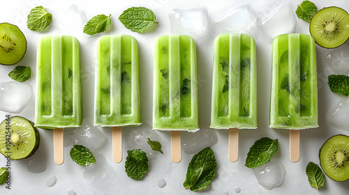 Refreshing green popsicles ...