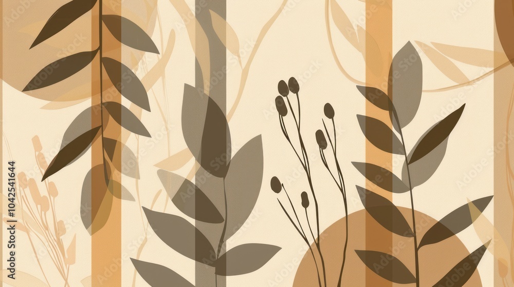 Abstract Floral Design in Warm Tones Abstract Floral Design in Warm Tones