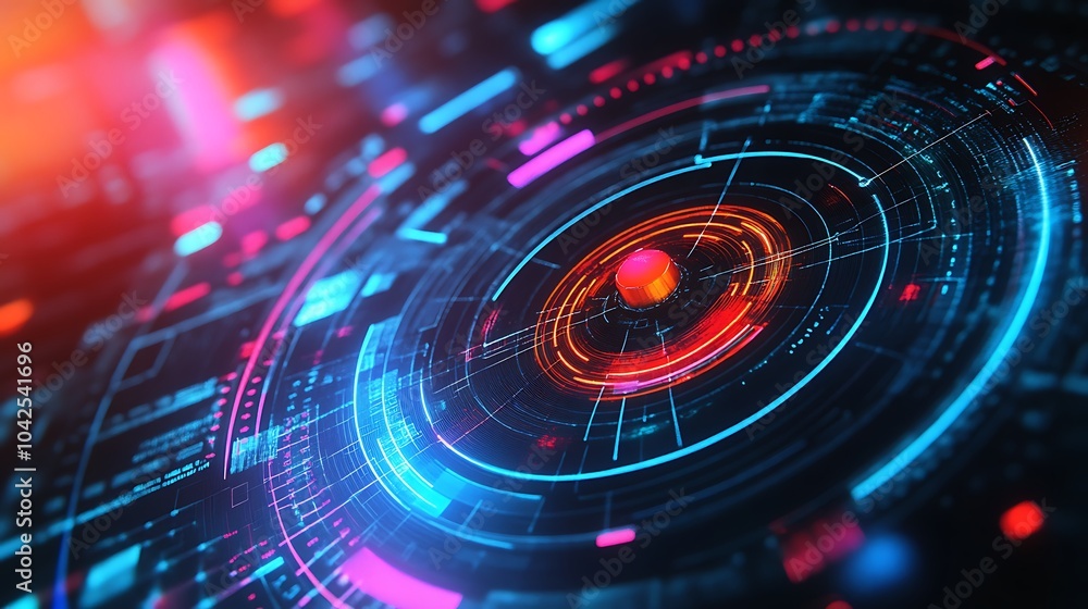 Abstract Technology Interface with Circular Design Abstract Technology Interface with Circular Design