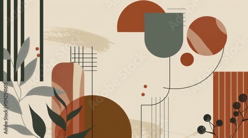 Abstract Geometric Art With Natural Elements