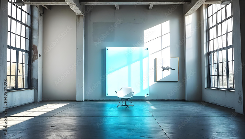 Obraz premium photo frame poster mokcup indoor house room modern