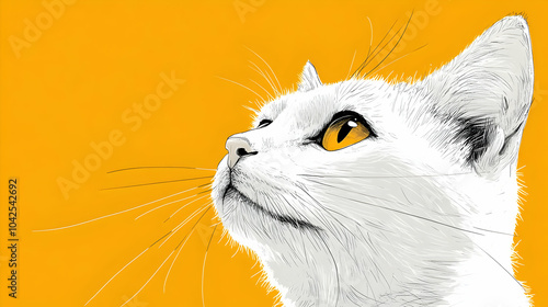 Illustration of a white cat...