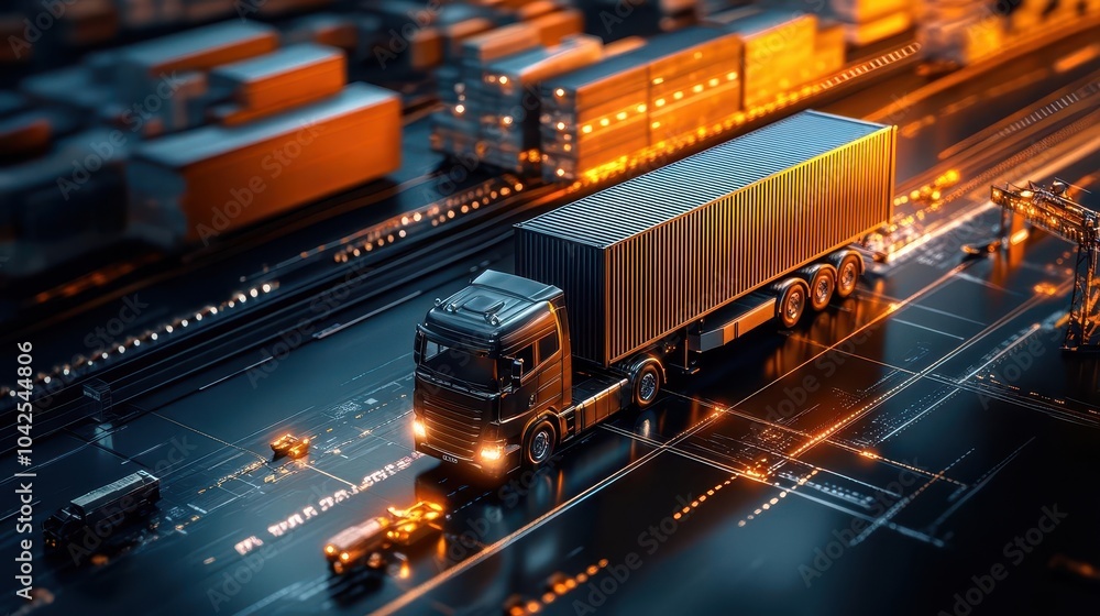 Supply chain logistics, vibrant colors, graphs and charts, digital display, informative Supply chain logistics, vibrant colors, graphs and charts, digital display, informative