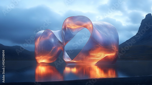 Abstract sculpture glowing ...