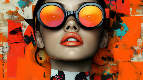 A stylized portrait of a wo...