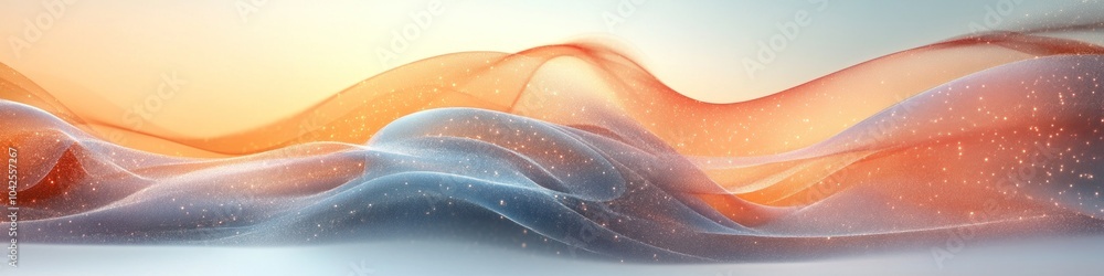 Obraz premium Abstract waves of color create a serene, flowing landscape.