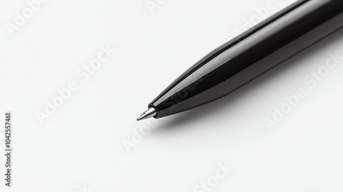 3D black pen tip on a clean white background, black pen tip, minimalist and sleek