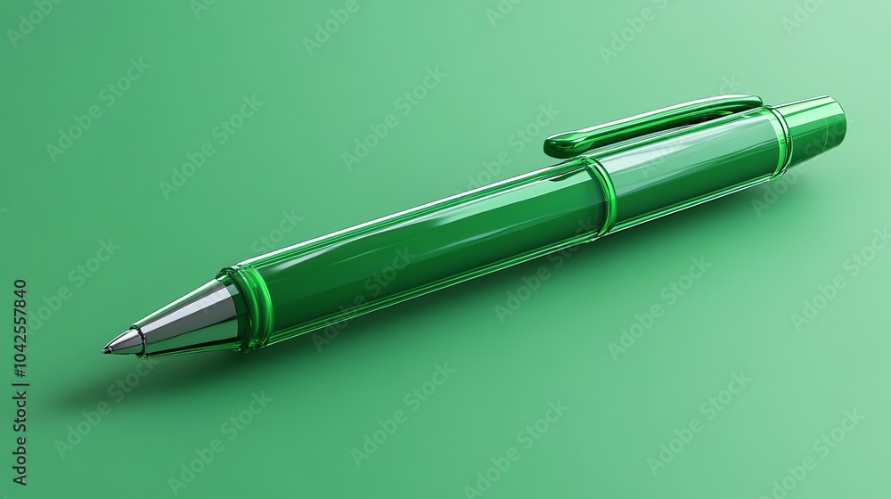 Cartoonstyle green pen tip with a glossy surface, green pen tip, playful and fresh Cartoonstyle green pen tip with a glossy surface, green pen tip, playful and fresh