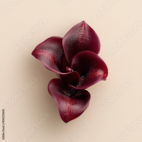 Dark Catasetum Tenebrosum Orchid on Neutral Background photo