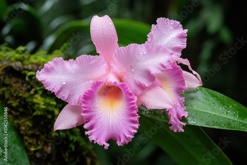 Realistic Portrayal of Sobralia Orchid in Nature photo