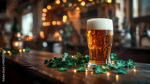 A glass of beer surrounded ...
