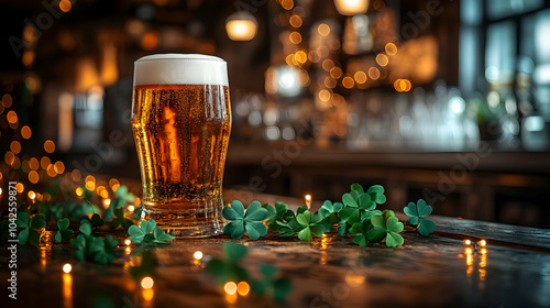 A glass of beer surrounded ...