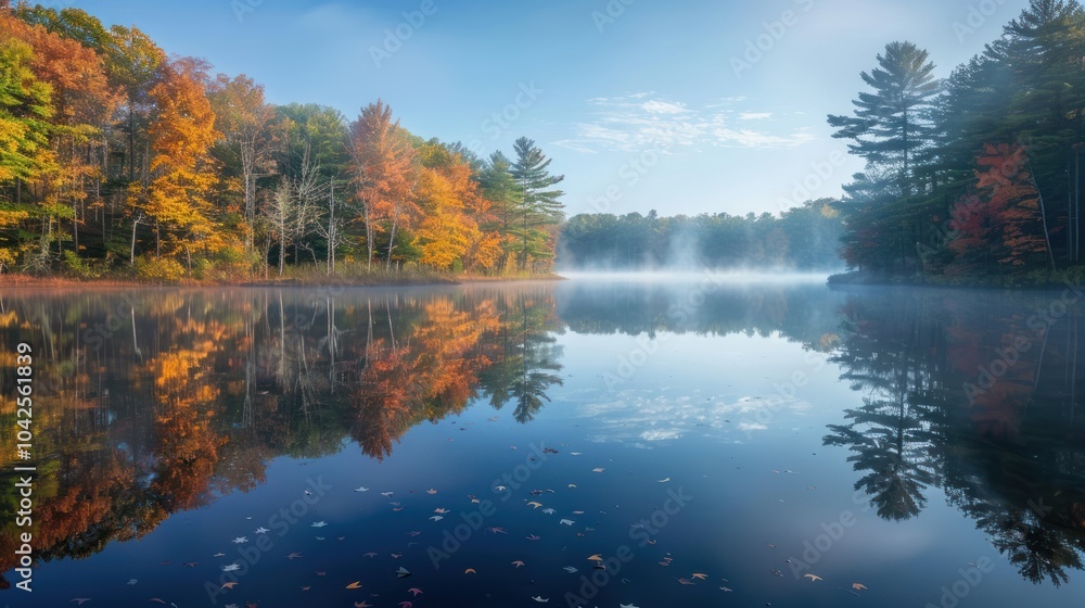 Fototapeta premium Serene Autumn Lake