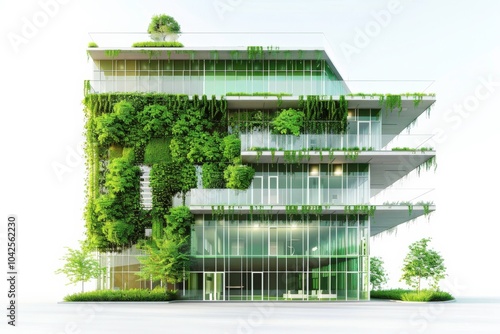 Elegant modern building with green design elements