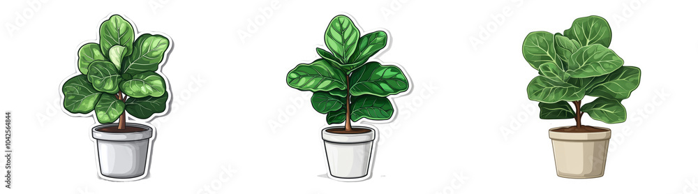 Obraz premium Green leafy plants isolated on transparent PNG background ideal for home decor illustrations or nature-themed designs