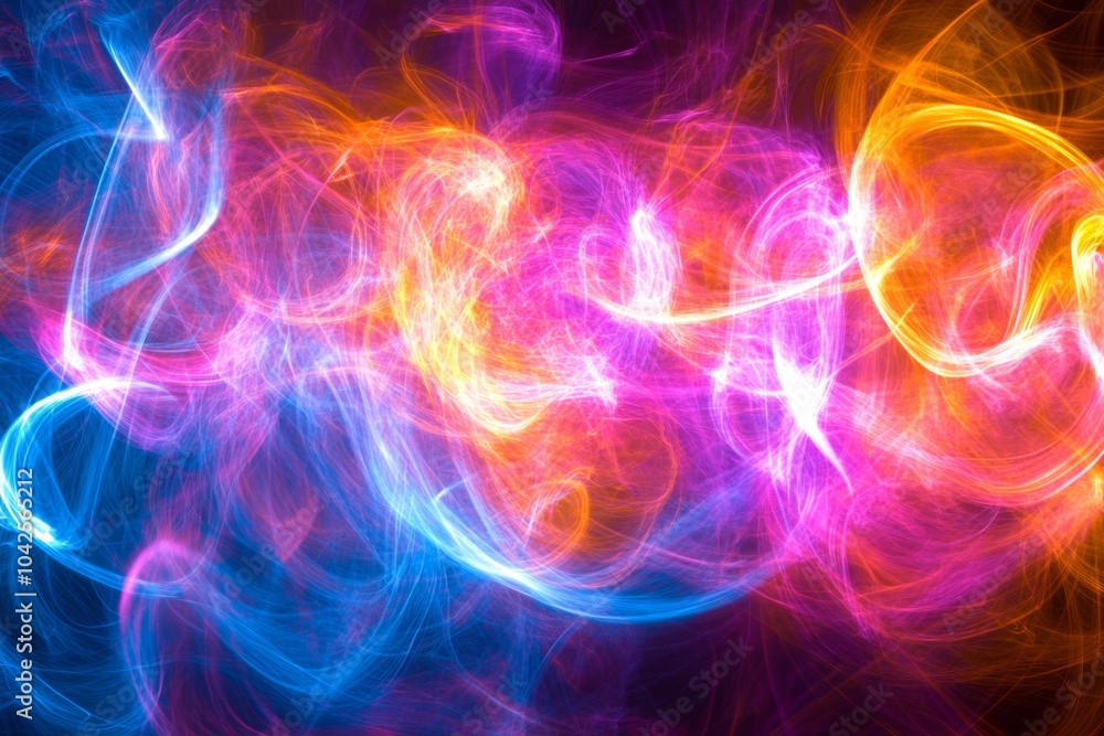 Abstract background with colorful swirling lights and vibrant colors, perfect for futuristic designs. Abstract background with colorful swirling lights and vibrant colors, perfect for futuristic designs.