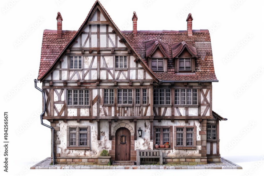 Rustic german timber house in serene blue-gray tones and natural light Rustic german timber house in serene blue-gray tones and natural light