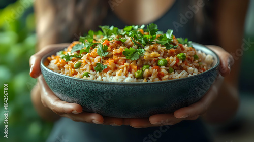 A person holds a bowl of co...