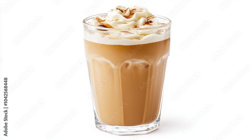 Glass of iced coffee with cream Glass of iced coffee with cream