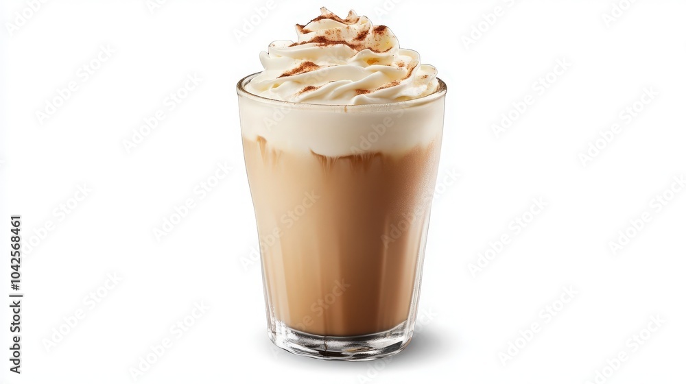 Glass of iced coffee with cream Glass of iced coffee with cream