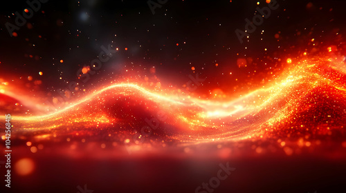 Abstract wave of glowing pa...