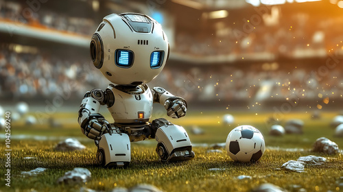 A small robot playing with ...