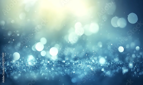 Soft, shimmering blue bokeh with a dreamy ambiance, creating a serene and enchanting visual effect.