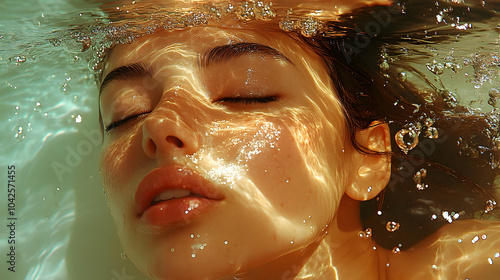 A serene underwater portrai...