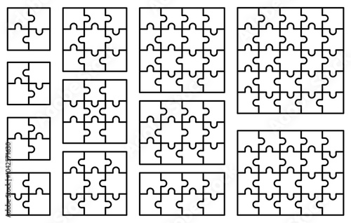 ブランクのジグソーパズルのベクターイラストセット