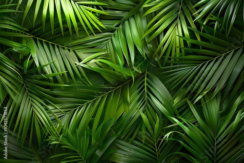 A close up of a bunch of palm leaves