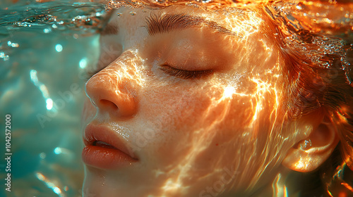 A serene underwater portrai...