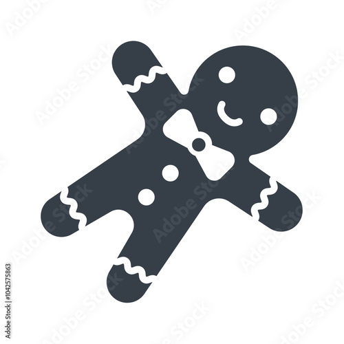 Christmas gingerbread cookies icon design vector template