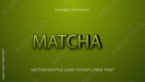 Matcha text effect, editable 3d style text effect