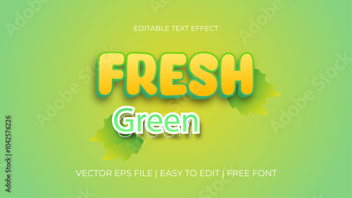 Fresh Green text effect with 3d style