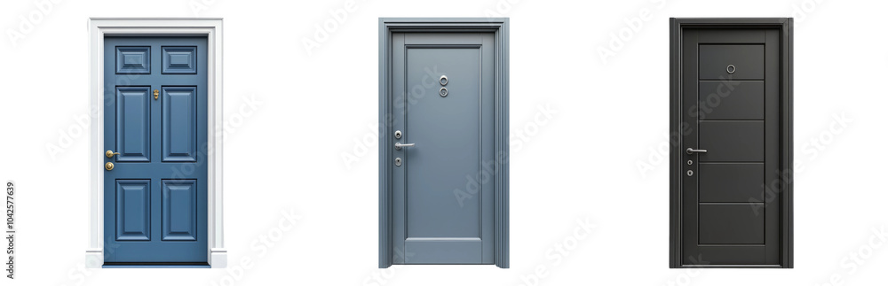 PNG Modern Door Designs in Various Styles and Colors isolated on transparent background PNG Modern Door Designs in Various Styles and Colors isolated on transparent background