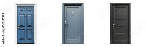 PNG Modern Door Designs in Various Styles and Colors isolated on transparent background