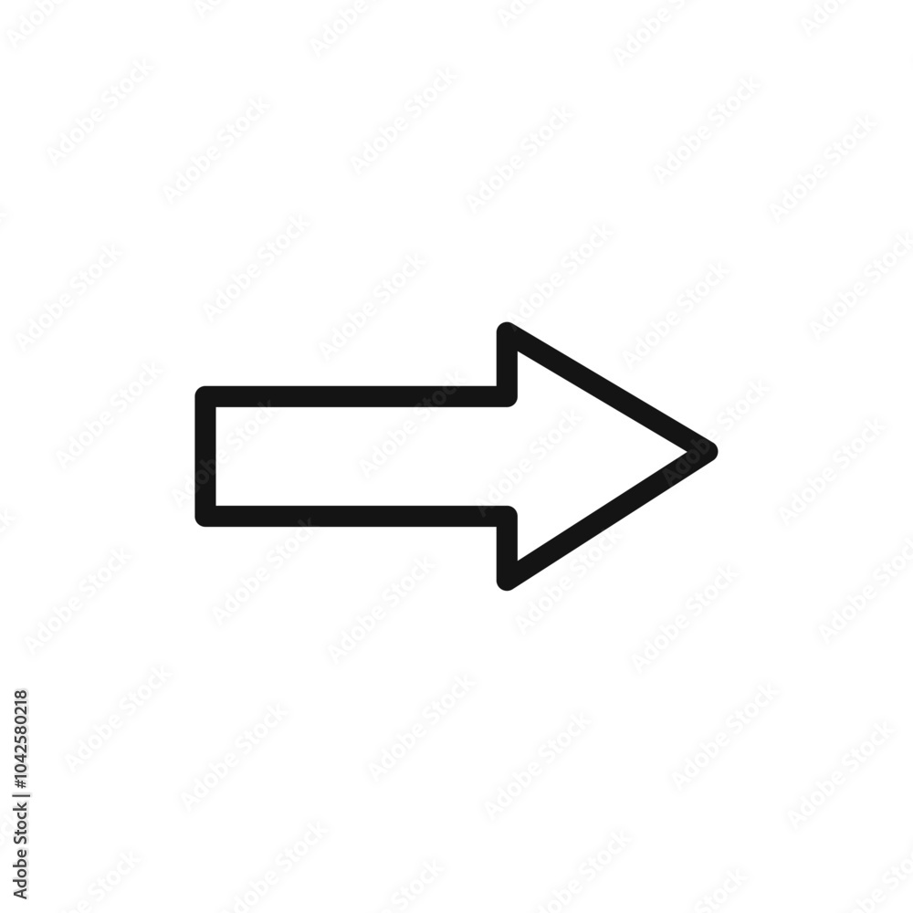 Arrow Icon Flat art illustration in outline Arrow Icon Flat art illustration in outline