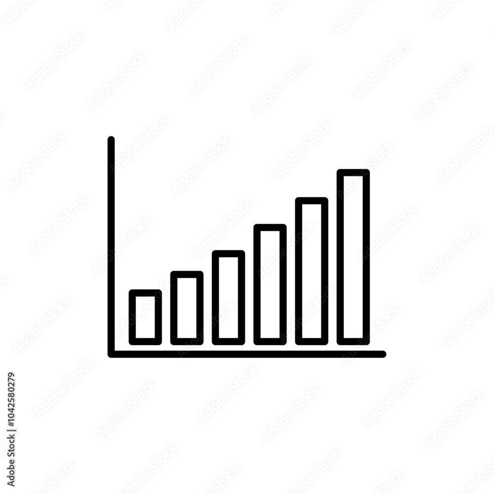 Bar Chart Icon Flat art illustration in outline Bar Chart Icon Flat art illustration in outline