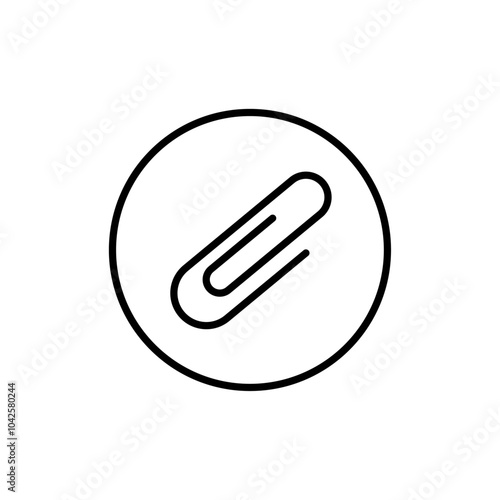 Attachment clip icon Flat art illustration in outline