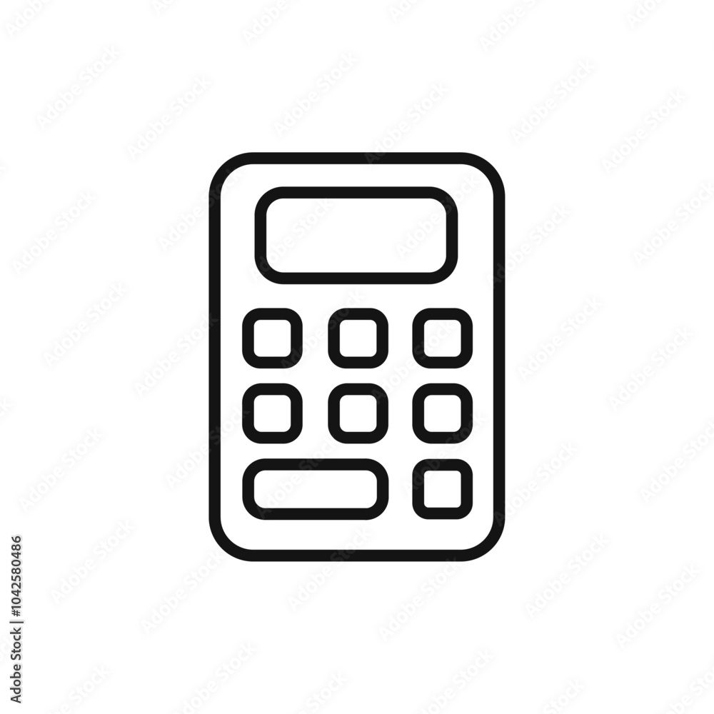 Calculator icon Flat art illustration in outline Calculator icon Flat art illustration in outline