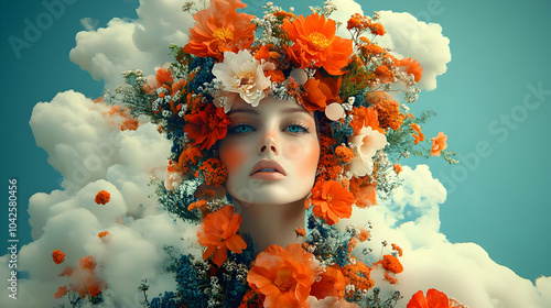 A surreal portrait of a wom...