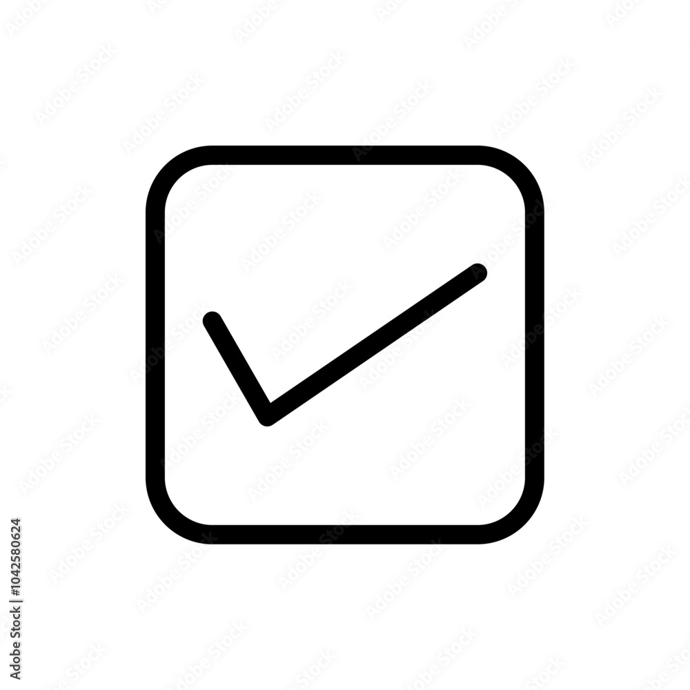 Checkmark Icon Flat art illustration in outline Checkmark Icon Flat art illustration in outline