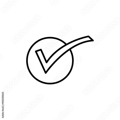 Check mark icon Flat art illustration in outline