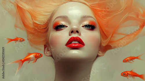 A surreal portrait of a wom...
