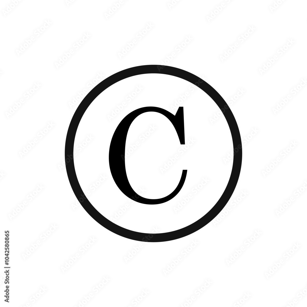 Copyright icon Flat art illustration in outline Copyright icon Flat art illustration in outline
