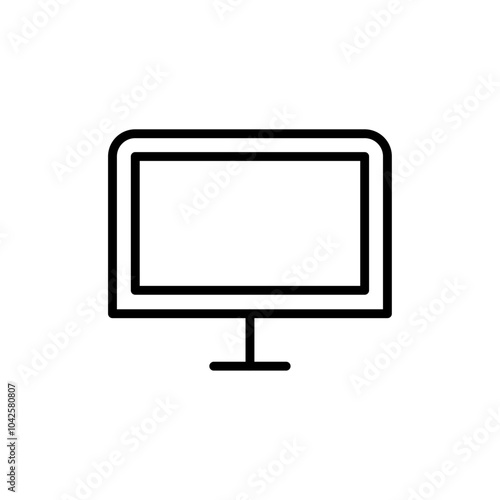 Computer Screen icon Flat art illustration in outline