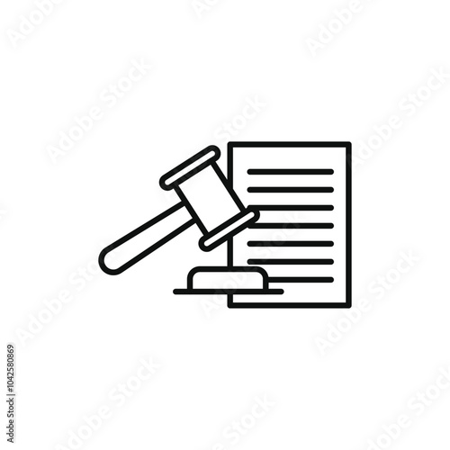 Court decision icon Flat art illustration in outline