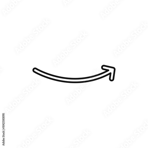 Curved arrow icon Flat art illustration in outline
