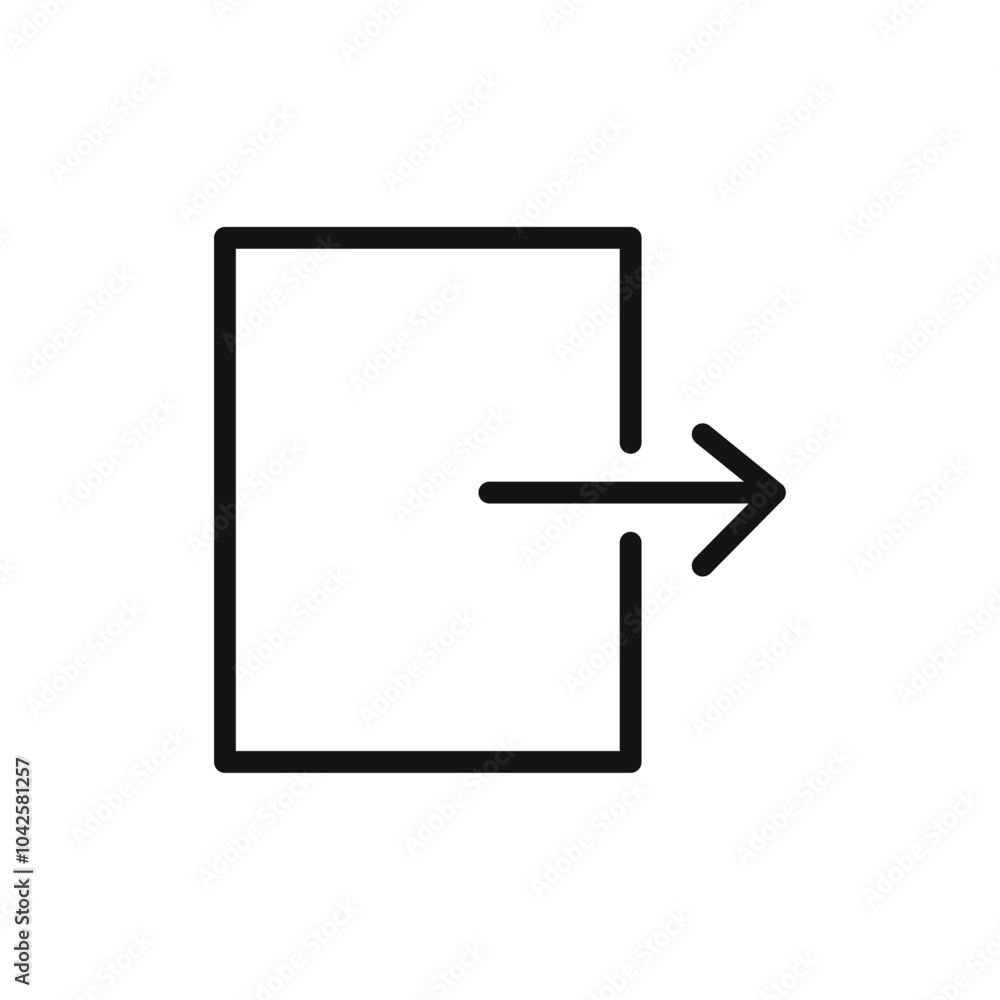 Exit icon Flat art illustration in outline Exit icon Flat art illustration in outline
